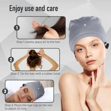 ZINGTERRA Castor Oil Pack Wrap for Head, Reusable Castor Oil Pack Wrap Organic Cotton for Women Sleeping，Castor Oil Pack Kit for Thinning, Balding, Dry and Damaged Hair