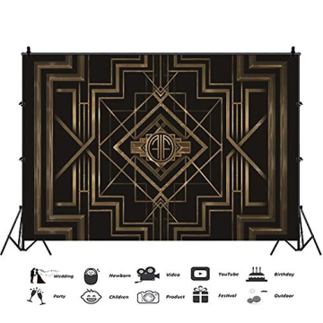 Leyiyi Black and Gold Birthday Backdrop for Parties and Photography