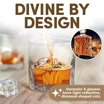 Paksh Whiskey Decanter Set with 6 Glasses - Italian Quality