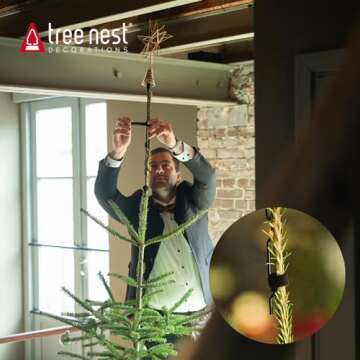 Tree Nest Universal Christmas Tree Topper Supporter Holder Fits All Base Types for Live Christmas Tr...