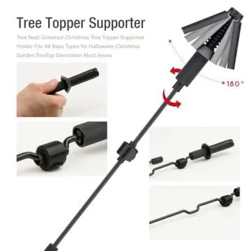 Tree Nest Universal Christmas Tree Topper Supporter Holder Fits All Base Types for Live Christmas Tree and Artificial Christmas Tree Halloween Christmas Garden Treetop Decoration Must-Haves