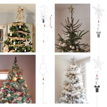 Tree Nest Universal Christmas Tree Topper Supporter Holder Fits All Base Types for Live Christmas Tree and Artificial Christmas Tree Halloween Christmas Garden Treetop Decoration Must-Haves