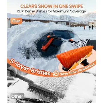 Zanch 3-in-1 Extendable Snow Brush & Ice Scraper for Cars