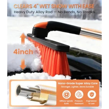 Zanch 3-in-1 Extendable Snow Brush & Ice Scraper for Cars