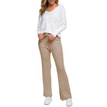 SANGTREE Cashmere Drawstring Wide Leg Lounge Pants