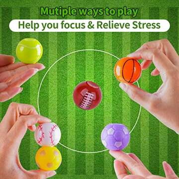 72 Pcs Prefilled Easter Eggs with Fidget Spinner Sports Balls Toy for Kids Boys Girls, Easter Basket...