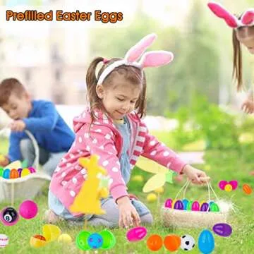 72 Pcs Prefilled Easter Eggs with Fidget Spinner Sports Balls Toy for Kids Boys Girls, Easter Basket Stuffers Egg Fillers Easter Egg Hunt Party Favors Classroom Prize (36 Eggs + 36 Spinners)