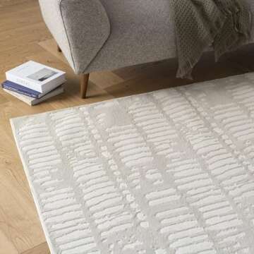 Revival Rugs Shell 5'3"x7'10" Washable Area Rug for Living Room Bedroom - 100% Recycled Oeko-TEX Cer...