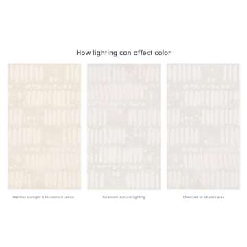 Revival Rugs Shell 5'3"x7'10" Washable Area Rug for Living Room Bedroom - 100% Recycled Oeko-TEX Certified, Medium Pile, Beige, Cream