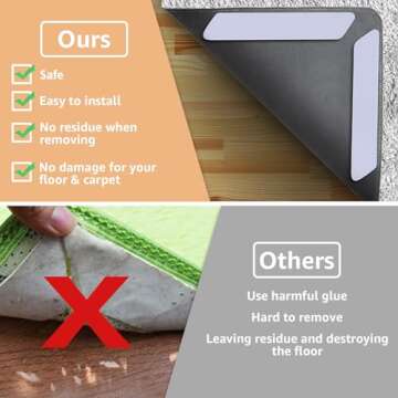 ZONGOOL Non-Slip Rug Tape Reusable Washable Grippers