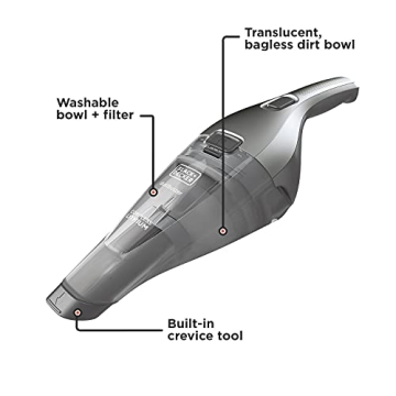 BLACK+DECKER 8V Cordless Handheld Vacuum for Quick Cleanups