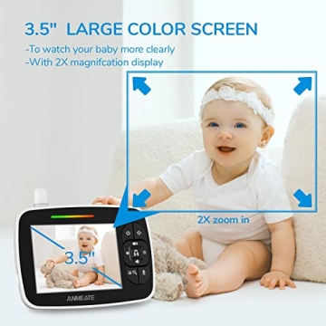 ANMEATE Baby Monitor with Remote Pan-Tilt-Zoom Camera