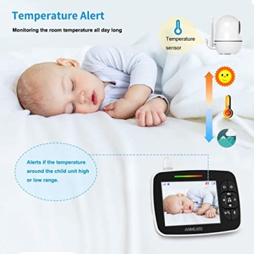 ANMEATE Baby Monitor with Remote Pan-Tilt-Zoom Camera
