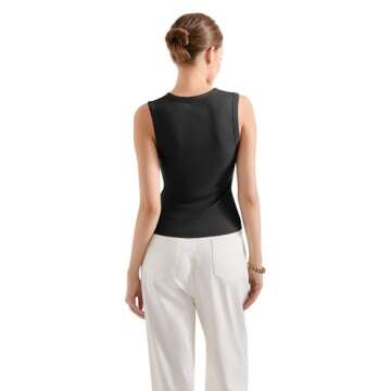 SUUKSESS Women Button Down Going Out Trendy Tops Ribbed Sexy Vest Y2K Tank Tops (Black, S)