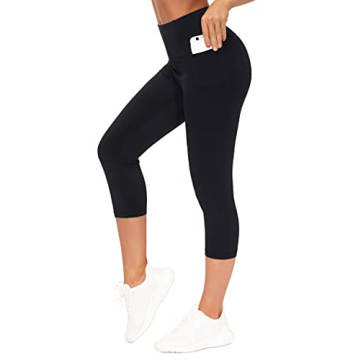 Tummy Control Workout Capris Leggings with Pockets