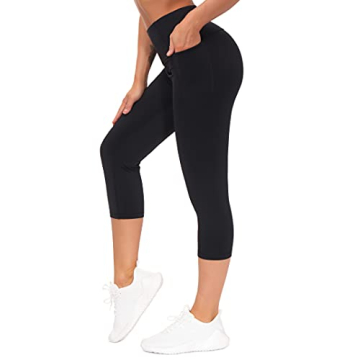 Tummy Control Workout Capris Leggings with Pockets