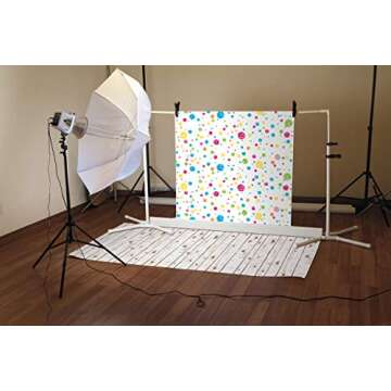 Ella Bella Photography Backdrop Paper, White Washed Wood, 48" x 12', 1 Roll