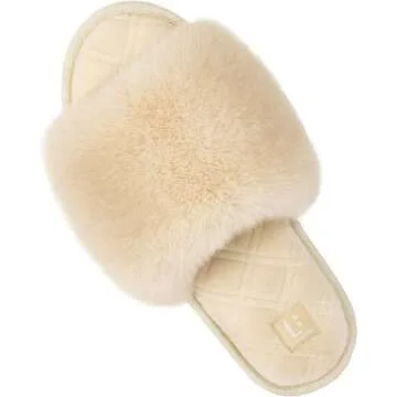 Fuzzy Faux Fur Memory Foam Slippers for Comfort