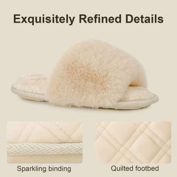 Fuzzy Faux Fur Memory Foam Slippers for Comfort
