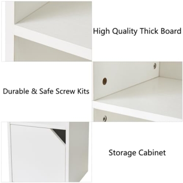 IBUYKE 6 Tier Tall Narrow Bookcase: Space-Saving Storage