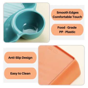 Chip and Dip Serving Platter Set, 4 Pcs Divided Party Trays 7.3'' x 6.7'' Snack Bowl Dishes for Ente...