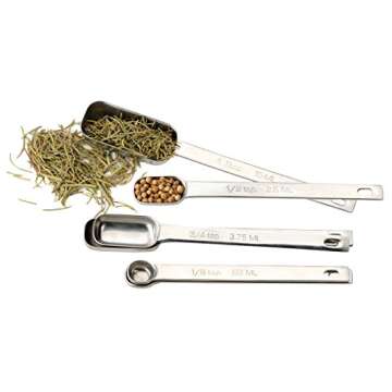 RSVP International Endurance Spice Measuring Spoons Set of 6 | Dishwasher Safe | Perfect for Cooking...