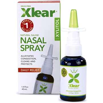 Xlear Nasal Spray, Natural Saline Solution with Xylitol for Effective Nasal Care, 1.5 fl oz (Pack of...