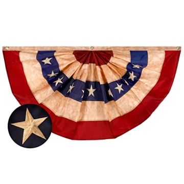 G128 USA Pleated Fan Flag 3x6FT Durable Polyester