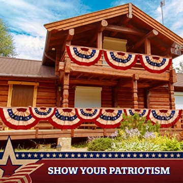 G128 USA Pleated Fan Flag 3x6FT Durable Polyester