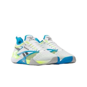 Reebok Unisex Nano Court Sneaker, White/Digital Lime/Aqua, 7.5 US Men