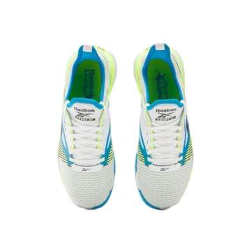 Reebok Unisex Nano Court Sneaker, White/Digital Lime/Aqua, 7.5 US Men