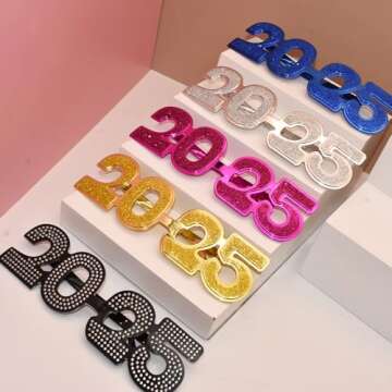 SWYOUN 2025 Plastic Glasses Happy New Year's Eve Glasses Graduation 2025 Class Of 2025 Party Photo P...
