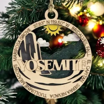 Yosemite National Park Wooden Ornament - Handcrafted Holiday Decor