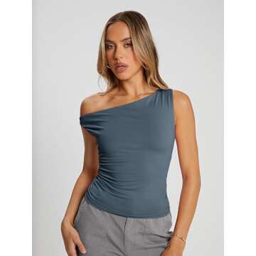 Trendy Queen Womens Off The Shoulder Tops Summer Shirts Going Out Crop Tank Top Plus Size Y2K Fashio...