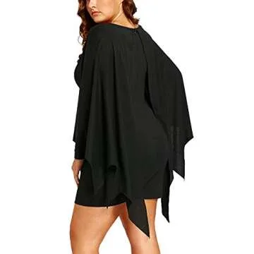 HEARTISIAN Women's Plus Size Bat Wing T-Shirt Dress