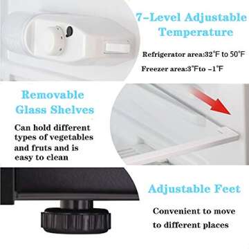 AGLUCKY 3.2 Cu.ft Compact Refrigerator for Home