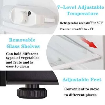 AGLUCKY 3.2 Cu.ft Compact Refrigerator for Home