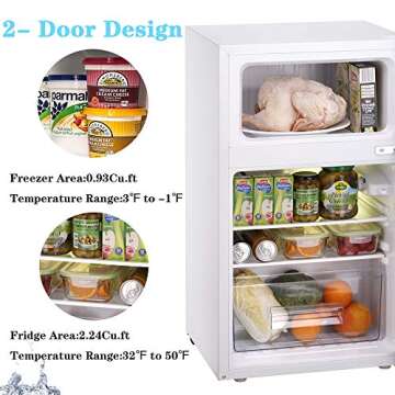 AGLUCKY 3.2 Cu.ft Compact Refrigerator for Home