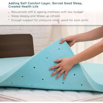 Nelaukoko 2 Inch Gel Memory Foam Mattress Topper Twin