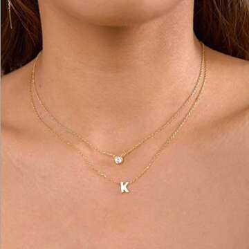 MIDEEO CZ Diamond Necklace for Women Dainty Cubic Zirconia Solitaire Pendant Necklace Gold Plated CZ Simulated Diamond Heart Choker Necklace