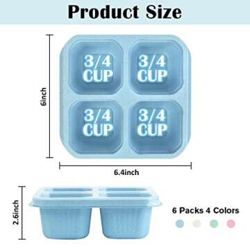 6 Pack Snack Containers, Reusable Kids lunchable Container, 4 Compartment Lunch Box Container for Ki...