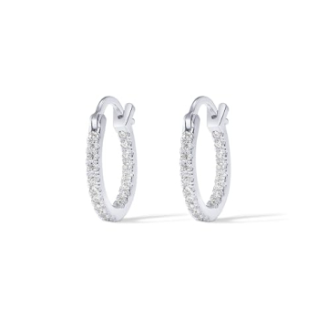 PAVOI Womens Gold Hoop Earrings with Cubic Zirconia