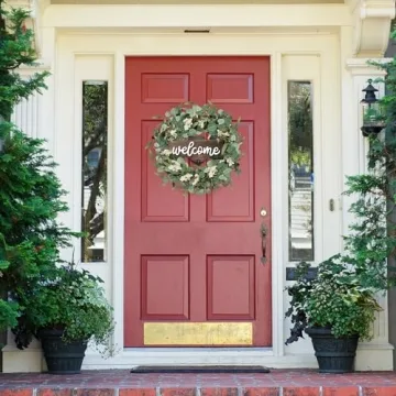 Sggvecsy 20in Eucalyptus Wreath with Welcome Sign