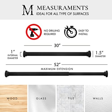 Meriville Adjustable Spring Tension Rod for Home Use