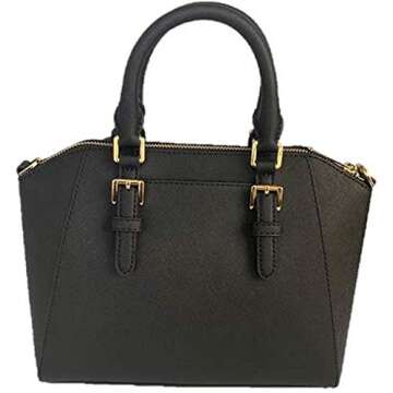 Michael Kors Ciara Medium Saffiano Leather Messenger - Black