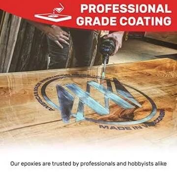 MAS Epoxies Table Top Pro Epoxy Kit - Crystal Clear Resin Casting for DIY Arts, Crafts, Countertops, Wood Tables, Tabletops, Bar Tops, and More - 2-Part Hardener Included (1 Gallon)