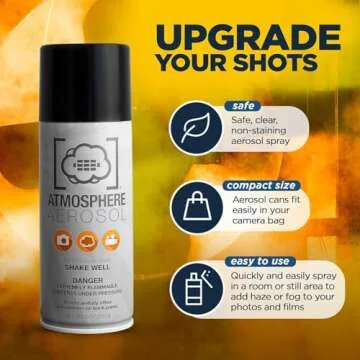 3 Pack - Haze/Fog Atmosphere Aerosol Spray for Photographers & Filmmakers - Photography Smoke and Light Ray Effects for Indoor and Outdoor Use - Spray Made in The USA - Safe Fog Machine Alternative