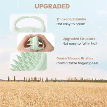 AIMIKE Scalp Massager Shampoo Brush, Scrubber for Dandruff Removal, Exfoliator with Soft Silicone, Massager for Hair Growth, Wet Dry Shower Brush, Green