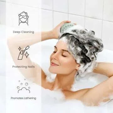 AIMIKE Scalp Massager Shampoo Brush, Scrubber for Dandruff Removal, Exfoliator with Soft Silicone, Massager for Hair Growth, Wet Dry Shower Brush, Green