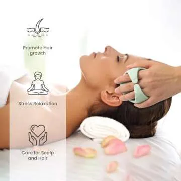AIMIKE Scalp Massager Shampoo Brush, Scrubber for Dandruff Removal, Exfoliator with Soft Silicone, Massager for Hair Growth, Wet Dry Shower Brush, Green